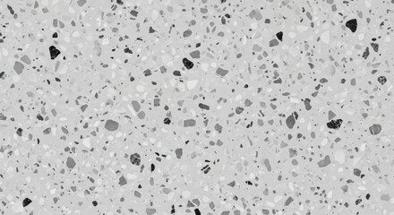 Monochrome terrazzo texture with black and white specks, Subtle grey terrazzo wall and floor background, Neutral gray terrazzo