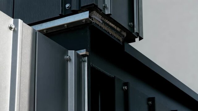 Medium shot showing detailed closeup of fireresistant cladding junctions illustrating secure and seamless integration of safety barriers in construction.