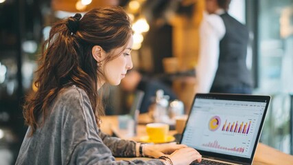 Recruiter analyzing candidate profiles on a laptop performing digital preemployment screening with advanced software tools.