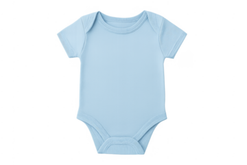 Baby blue bodysuit on transparent background for mockup