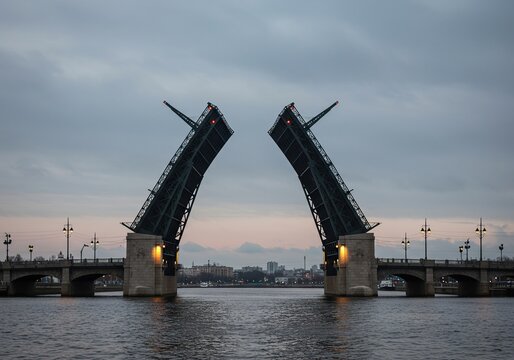 Majestic drawbridge monument with intricate detailing, a powerful symbol of connection and engineering marvel, spanning a wide waterway ,tall ,gateway ,marvel