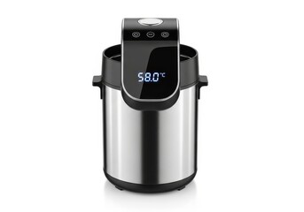 Modern kitchen appliance displays precise temperature reading against a clean white background