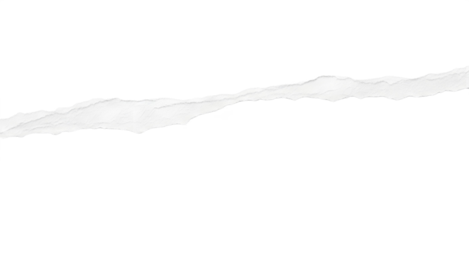 A white sheet of paper torn across the top portion of the image with transparent background