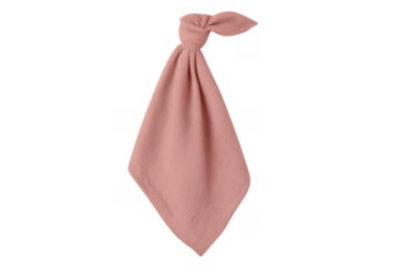 Pink linen napkin tied with a knot