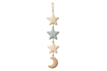 Baby nursery mobile hanging with stars and moon