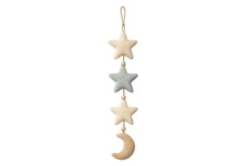 Baby nursery mobile hanging with stars and moon