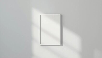 Empty A3 white photo frame template hanging on the wall 5x7 ratio