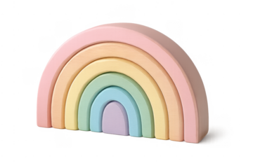 Wooden rainbow stacking toy with pastel arches