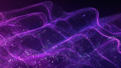 Abstract Purple Energy Waves - A Cosmic and Artistic Visualization.