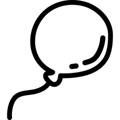 Black Line Art Balloon Floating Transparent Background Simple Party Celebration Decoration Graphic Element