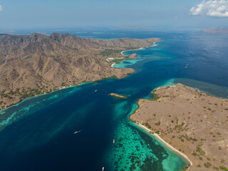 padar island daylight aerial view