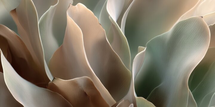 Abstract floral elegance with creamy beige and muted green tones, perfect for modern designs seeking sophistication and calming aesthetics.