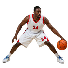 Fototapeta premium Basketball Player Dribbling in Motion.