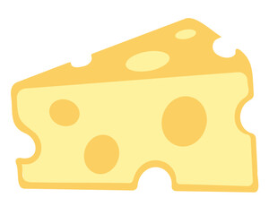 Swiss Cheese Slice Vector Illustration