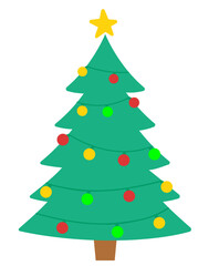 Decorated Christmas Tree Illustration