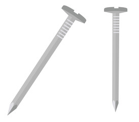 Two Metal Nails Vector Illustration