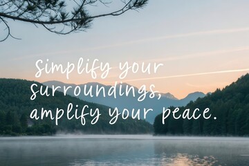 A serene lake landscape in early morning light