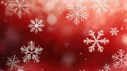 Red Christmas with snowflakes.