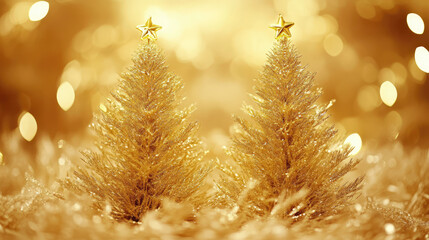 Twin Golden Christmas Trees – Dua Pohon Natal Emas
