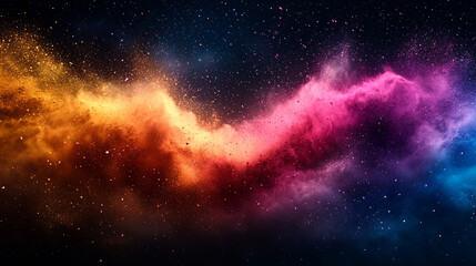 Colorful cosmic nebula swirling in space