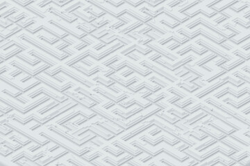 Isometric maze with intricate patterns and a three-dimensional design, offering a visually engaging and complex structure