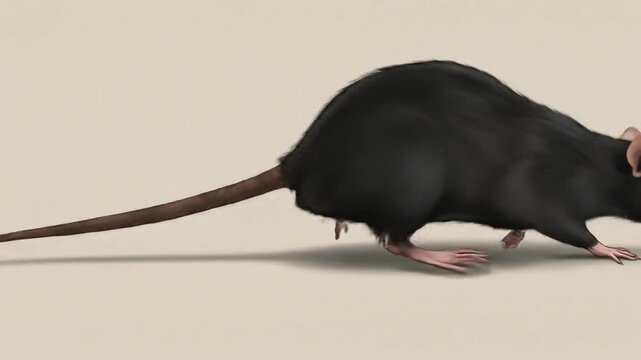 Black rat illustration on a neutral background for various applications