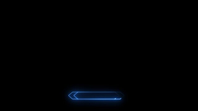 Single Blue Neon Hexagonal Banner with Black Background futuristic