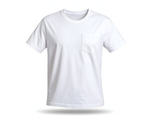 Naklejka premium Plain White T-Shirt with Pocket