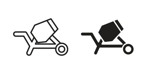 Cement mixer icon. Vector linear icons. simple flat icons