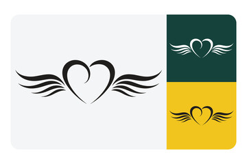Elegant heart with wings for love themed design projects, graphic elements, vector art, perfect for wedding invitations or romantic occasion visuals