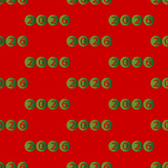 Seamless pattern for the New Year 2026