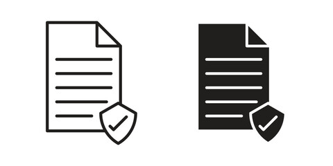 Contract coverage icon. Vector linear icons. simple flat icons