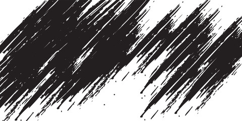 Vector grunge texture. Grunge black and white texture of black brush strokes on white paper or background. black and white painting with a brush stroke white background.