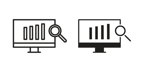 Data Analysing icon. Vector linear icons. simple flat icons