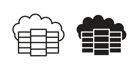 Data center icon. Vector linear icons. simple flat icons