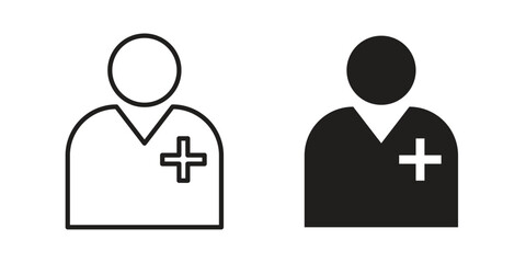 Doctor icon. Vector linear icons. simple flat icons