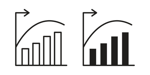 Diminishing returns icon. Vector linear icons. simple flat icons