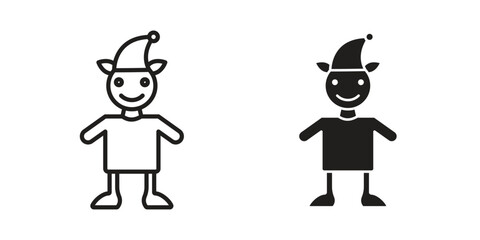 Elf icon. Vector linear icons. simple flat icons