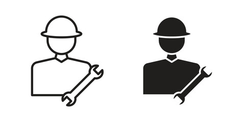 Engineer icon. Vector linear icons. simple flat icons