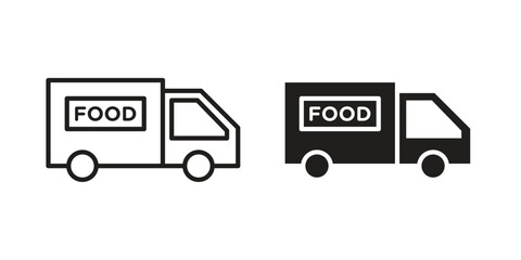 Food truck icon. Vector linear icons. simple flat icons