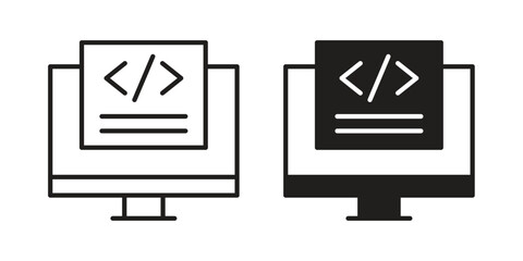 Front end icon. Vector linear icons. simple flat icons