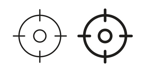 Gun target icon. Vector linear icons. simple flat icons