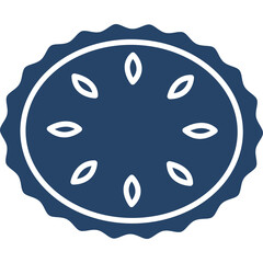 Blue Pie Icon Silhouette on Transparent Background for Desserts and Baking Themes