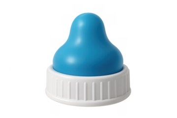 Blue baby bottle nipple with transparent background