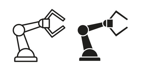 Industrial robot icon. Vector linear icons. simple flat icons