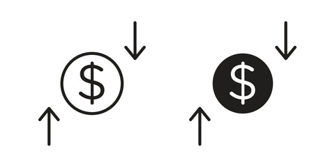 Operating profit loss icon. Vector linear icons. simple flat icons