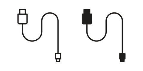Fototapeta premium Phone cable icon. Vector linear icons. simple flat icons