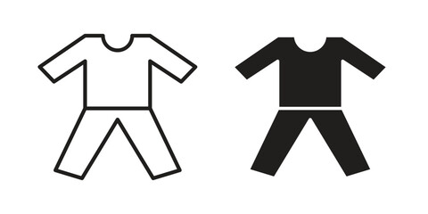 Pijama icon. Vector linear icons. simple flat icons