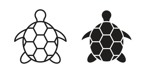 Obraz premium Sea turtle icon. Vector linear icons. simple flat icons