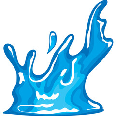 Bright Blue Water Splash Frozen Mid-Air Against White Background Dynamic Liquid Burst Motion Abstract Shape